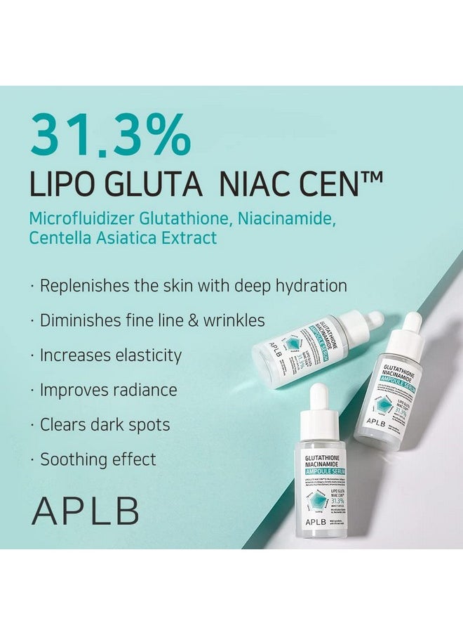 APLB Glutathione Niacinamide Ampoule Serum | LIPO GLUTA NIAC CEN™ 31.3% 1.35 FL.OZ/Korean Skincare, Long lasting moisturizing, Improve skin elasticity, Revitalize for gentle and improve skin texture
