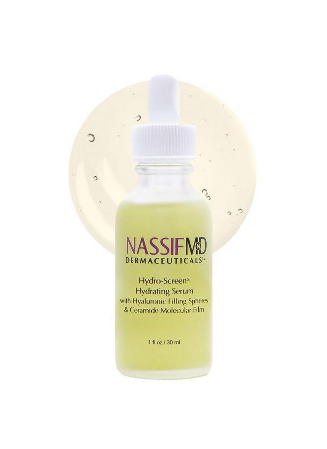 NassifMD Hydro-Screen - Clinical Grade Serum with Premium Ingredients: Ceramides, Retinol, Bakuchiol, Hyaluronic Acid - Anti Aging Treatment