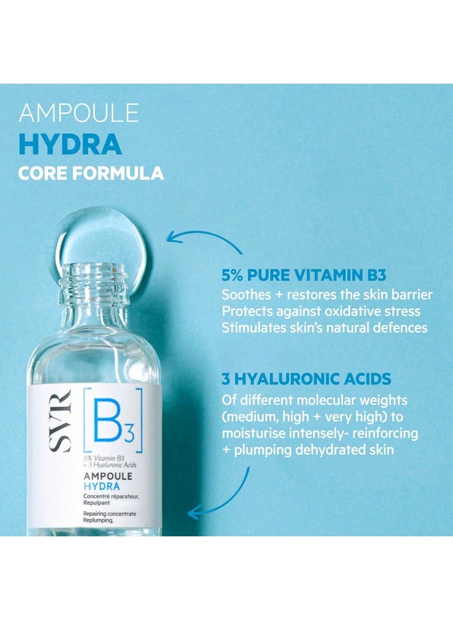 SVR [B3] Concentrate Hydra Plumping Face Serum With Niacinamide And 3 Types Of Hyaluronic Acid. Moisturize, Visibly Plumps And Reduces The Appearance Of Fine Lines. Fragrance Free Care, 1 Fl.oz.