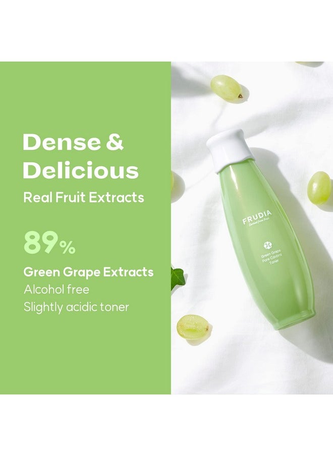 WELCOS FRUDIA Green Grape Pore Control Toner | Pore Minimizing Toner w/GG Extract, Tannin Pore Complex & Anti Sebum P | Korean Skin Care Toner for Sensitive Skin | Pore Reducing Toner (6.59 fl oz)
