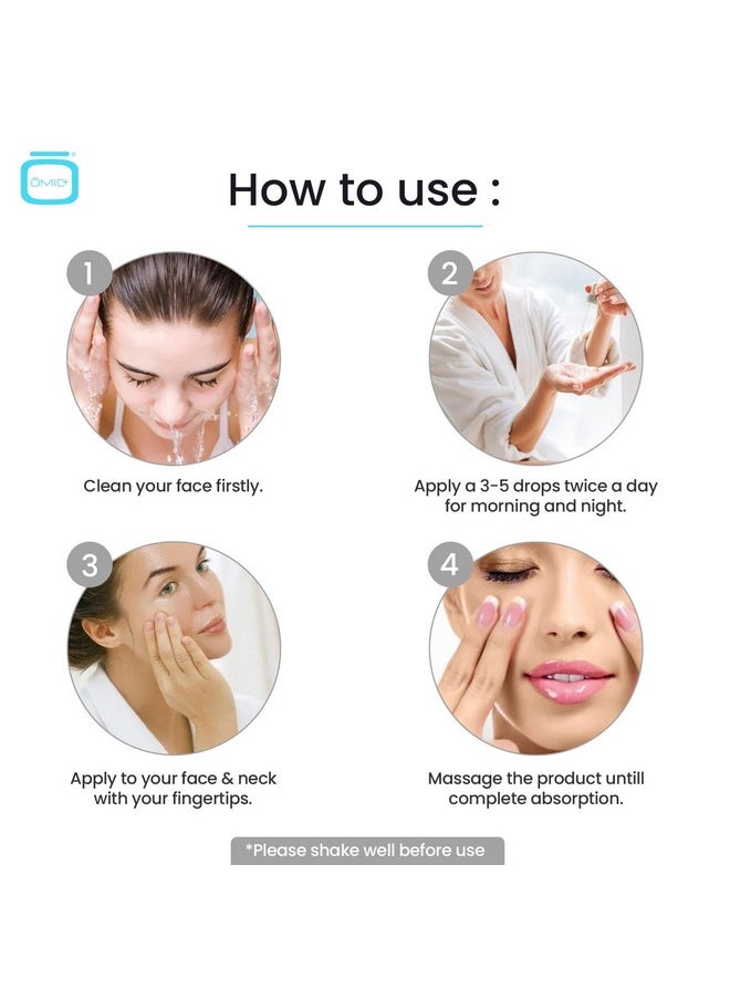 10% Tranexamic Acid Serum for Face - 1 fl oz / 30ml - Skin Brightening Serum, For Brown Spots, Even Out Skin Tone - with Hyaluronic Acid, Glycerin, Natural formula, by OMIC