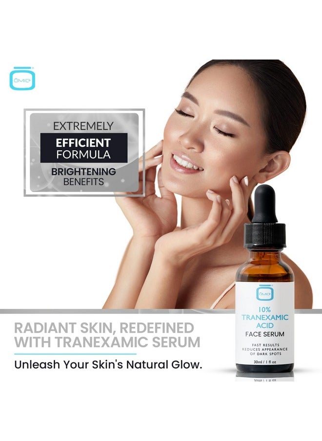 10% Tranexamic Acid Serum for Face - 1 fl oz / 30ml - Skin Brightening Serum, For Brown Spots, Even Out Skin Tone - with Hyaluronic Acid, Glycerin, Natural formula, by OMIC