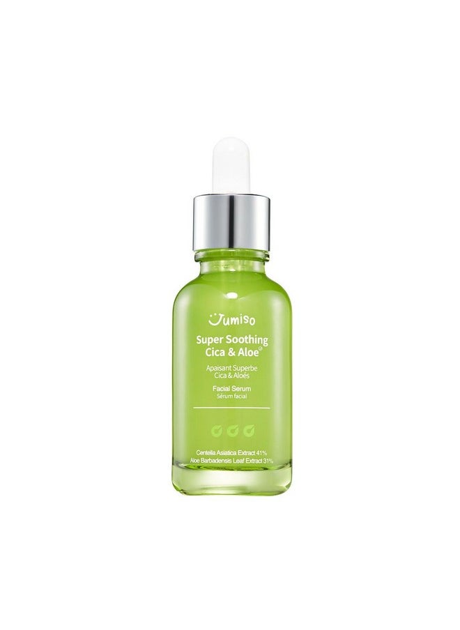 JUMISO Super Soothing Cica & Aloe Facial Serum, Moisturizing, Calming & Revitalizing, Korean Skincare, Vegan Cica Serum, Aloe Serum, 1.01 fl.oz