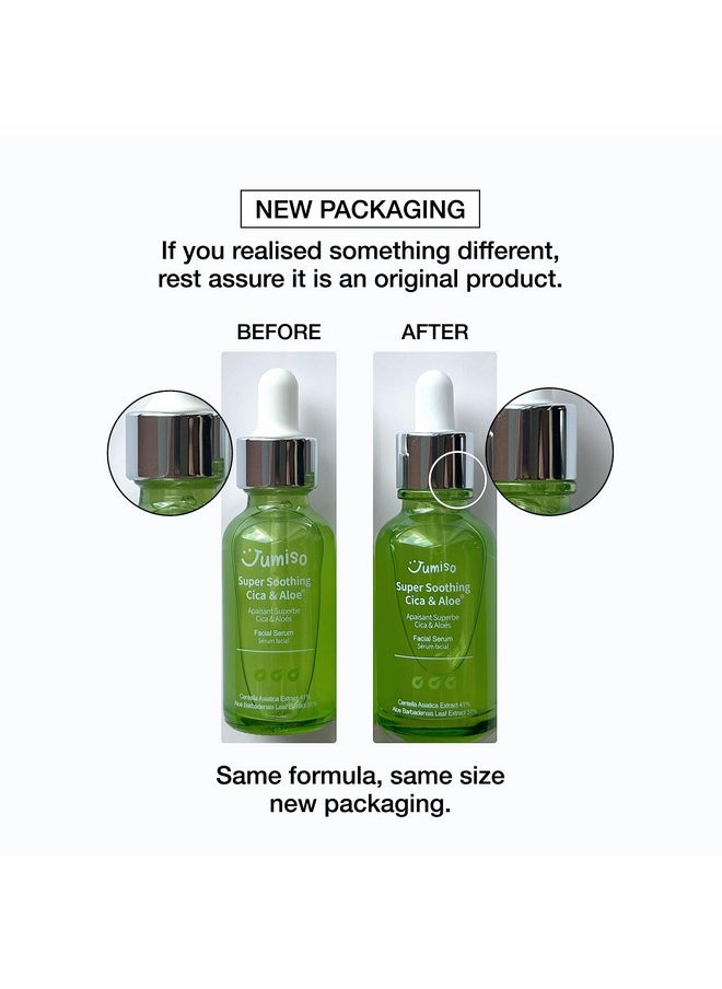 JUMISO Super Soothing Cica & Aloe Facial Serum, Moisturizing, Calming & Revitalizing, Korean Skincare, Vegan Cica Serum, Aloe Serum, 1.01 fl.oz