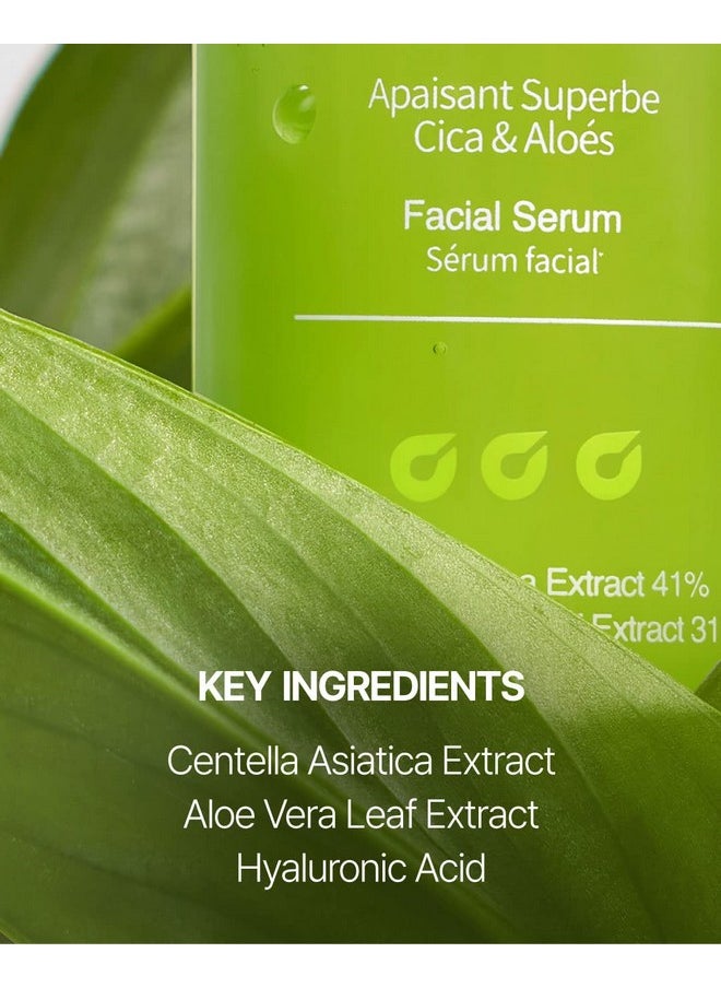 JUMISO Super Soothing Cica & Aloe Facial Serum, Moisturizing, Calming & Revitalizing, Korean Skincare, Vegan Cica Serum, Aloe Serum, 1.01 fl.oz