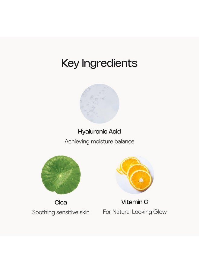 Meebak Cica & Hyaluronic Acid Serum with Vitamin C | Hydrating & Plumping Face Serum | Fine Lines & Dry Skin | Korean Skincare | Suitable for All Skin Types