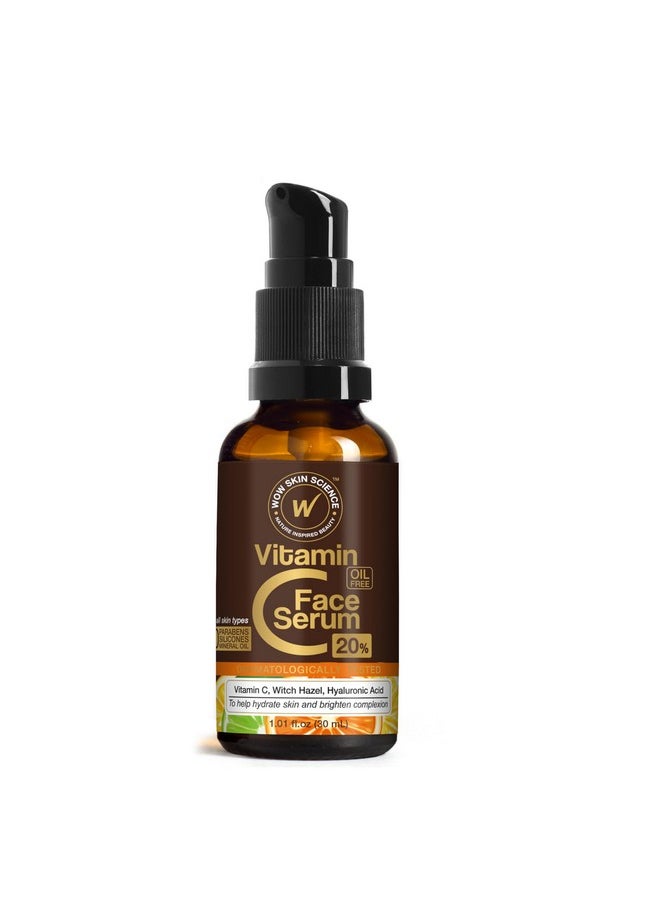 WOW Skin Science Vitamin C Serum for Face with Hyaluronic Acid - Vitamin C Face Serum Women & Men Dry Skin Brightening Serum - Vitamin C & Hyaluronic Acid Serum - Face Anti-Aging Vit C Facial Serum