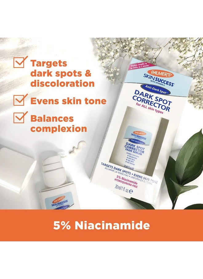 Palmer's Skin Success Dark Spot Corrector Fade Serum with Vitamin E and Niacinamide, Helps Reduce Dark Spots and Discoloration, Facial Serum for Uneven Skintone, 1 Ounce