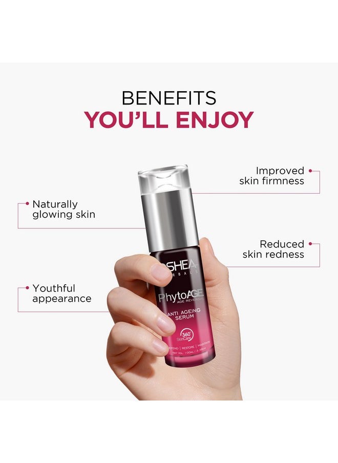 Oshea Herbals PhytoAge Age Reversal Anti Ageing & Brightening Face Serum for All Skin Types | Reduce Wrinkles, Skin Redness & Enhance Skin Radiance - 40ml