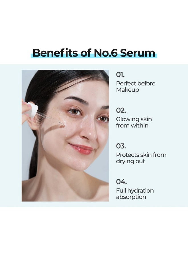 numbuzin No.6 Deep Sleep Mask Serum | Iceland Glacier Water Serum for Instant and Long-lasting Hydration with Hyaluronic Acid & Niacinamide | Korean Skin Care for Dry Skin | 1.69 Fl Oz