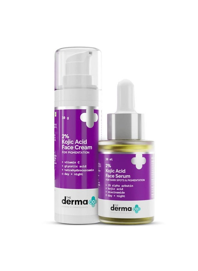 The Derma Co No More Pigmentation Combo - 2% Kojic Acid Face Cream (30 g) + Face Serum (30 ml)