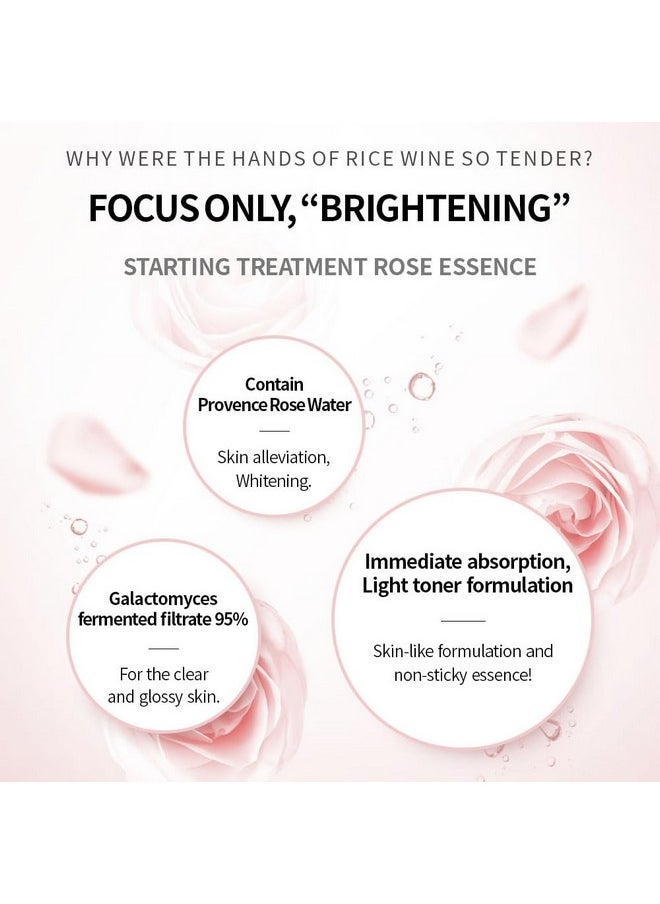 SECRETKEY Starting Treatment Essence Rose Edition, Nourishment & Hydration, Skin Soothing, Skin-texture Care, 94% of Galactomyces and Rose Water Synergy 5.07 fl. Oz. / 150ml, For Sensitive Skin