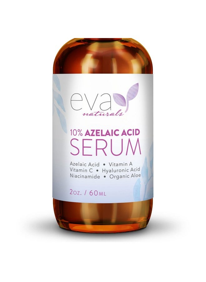 Azelaic Acid 10% Facial Serum, 2 oz., Skin Brightening Hyaluronic Acid and Niacinamide, Redness Relief, Fade and Repair Dark Spots
