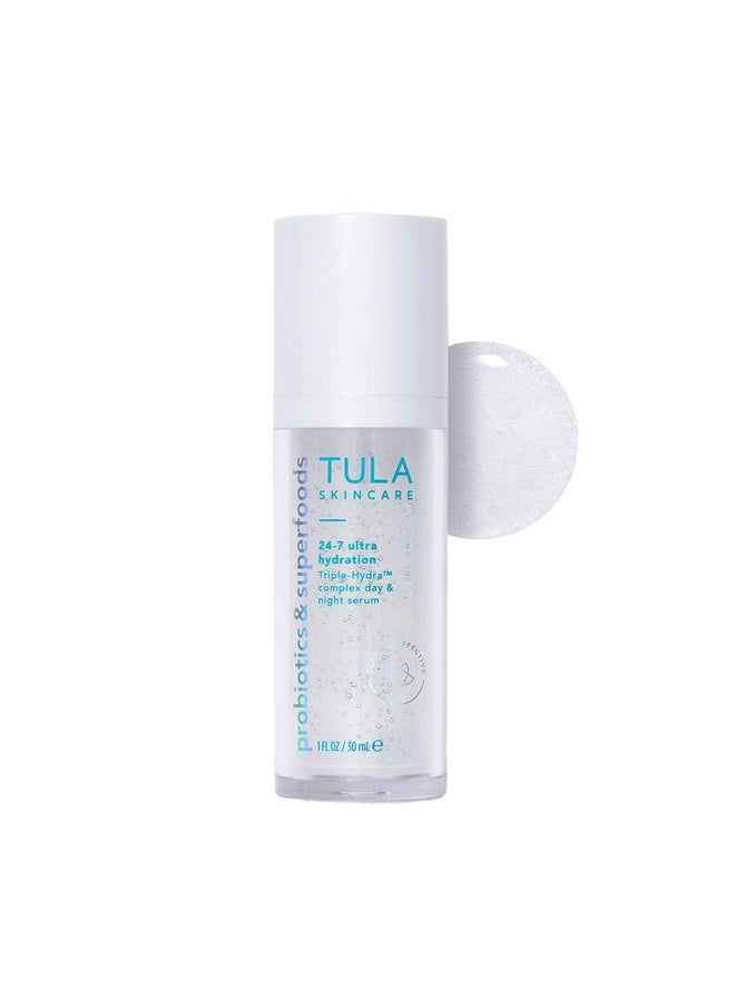 TULA Skin Care 24/7 Ultra Hydration - Triple Hydra Complex Day & Night Serum, Plumps Skin & Delivers Moisture While Reducing Fine Lines, 1 fl oz.