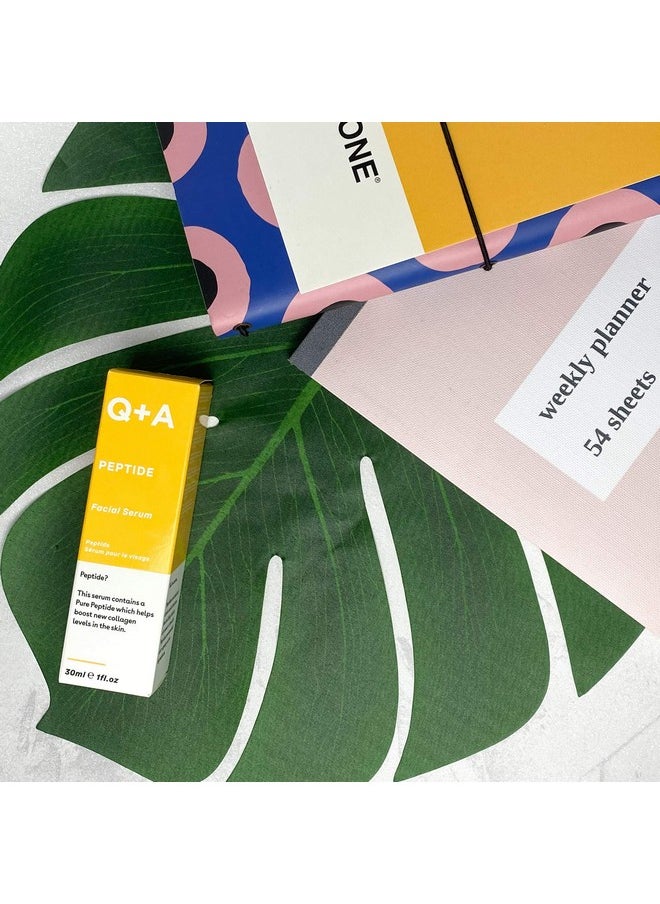 Q+A Peptide Facial Serum - Anti-Ageing Peptide Face Serum for Revitalised, Youthful Skin, Water-Based Fast Absorption - Contains Pure Peptide, Magnesium PCA, and Hyaluronic Acid for Hydration, 1fl.oz