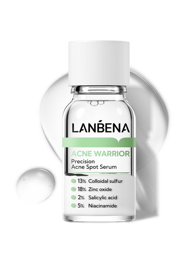 LANBENA Acne Spot Treatment Drying Lotion, Overnight Acne Treatment For Face, Precision Acne Serum, Dry Out Pimples, Blemishes, Zits And Clean Pores, 0.42 Fl Oz