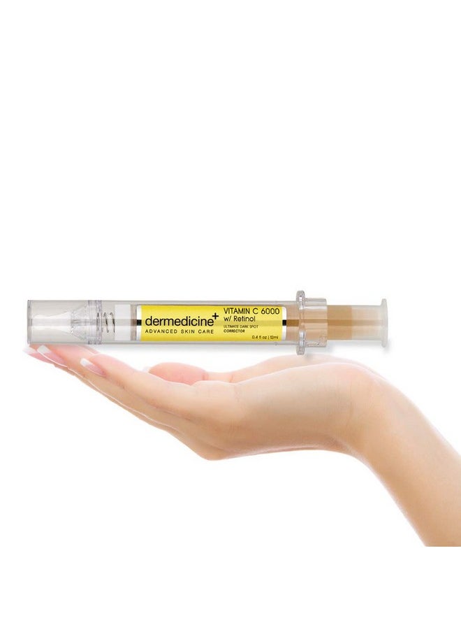 Vitamin C 6000 w/Retinol Ultimate Dark Spot Corrector Serum for Face w/Seaweed & Hyaluronic Acid | Helps Fade & Lighten Appearance of Pigmentation & Smooth Appearance of Wrinkles