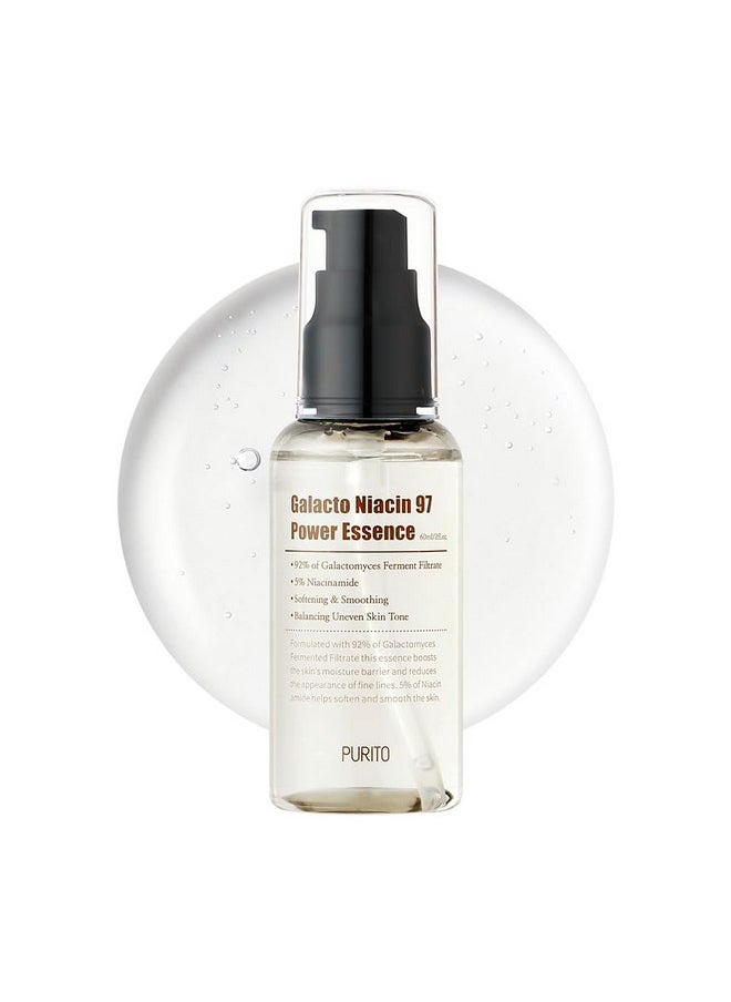 PURITO Galacto Niacin 97 Power Essence 2 fl.oz /92% galactomyces/fermented/Treatment essence/pore control