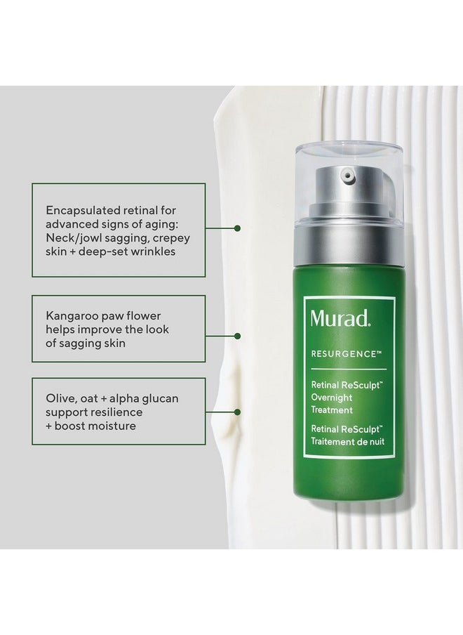 Murad Retinal ReSculpt Overnight Treatment - Advanced Anti-Aging Serum for Lines and Wrinkles - Encapsulated Vitamin A Skin Care for Smoothing, Firming and Lifting Face and Neck, 1.0 Fl Oz