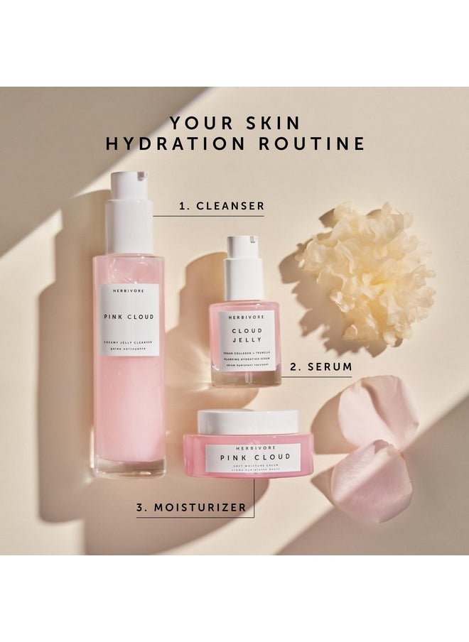 HERBIVORE Cloud Jelly Plumping Hydration Face Serum - Vegan Collagen + Tremella Mushroom + Strawberry Extract, Plant-based, Vegan, Cruelty-free, 30mL / 1 oz