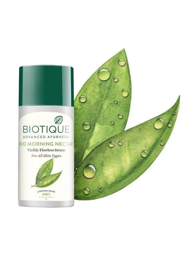 Biotique Morning Nectar Visibly Flawless Serum l Prevents Dark spots, Blackheads and Blemishes l Visibly Flawless Skin l Nourishes and Hydrates Skin l All Skin Types l 40ml