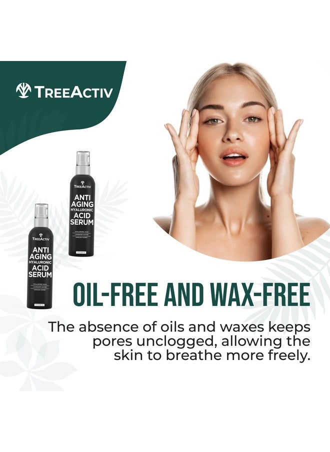 TreeActiv Oil-Free Advanced Skin Repair Serum, 2 oz, Pure Hyaluronic Acid Serum for Face, Serums for Skin Care, Hyaluronic Acid Face Serum for Women, Hydrating Wrinkle Serums and Facial Serums