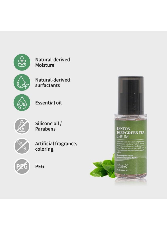 BENTON Deep Green Tea Serum 30ml (1.01 fl.oz.)_new - Nourishing & Hydrating Facial Serum for Oily and Sensitive Skin, Skin Soothing