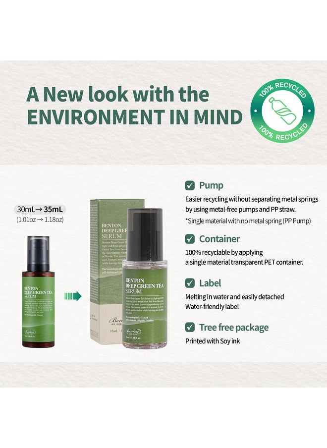 BENTON Deep Green Tea Serum 30ml (1.01 fl.oz.)_new - Nourishing & Hydrating Facial Serum for Oily and Sensitive Skin, Skin Soothing