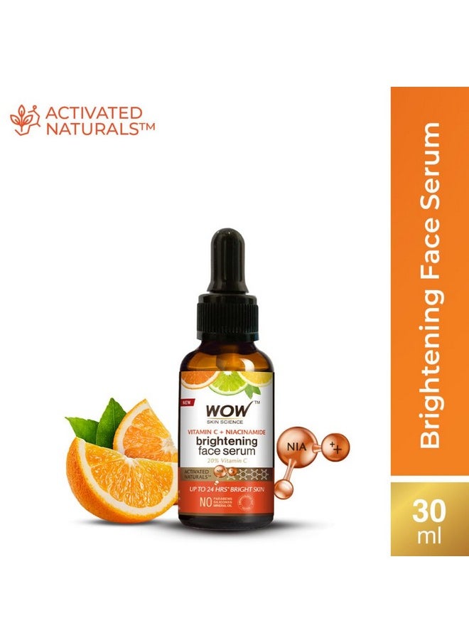 WOW Skin Science Brightening 20% Vitamin C Face Serum | Boost Collagen and Elastin for Anti aging, Skin Repair | For Dark Circles, Fine Lines | Glowing Skin | Hydrates | 30 ml