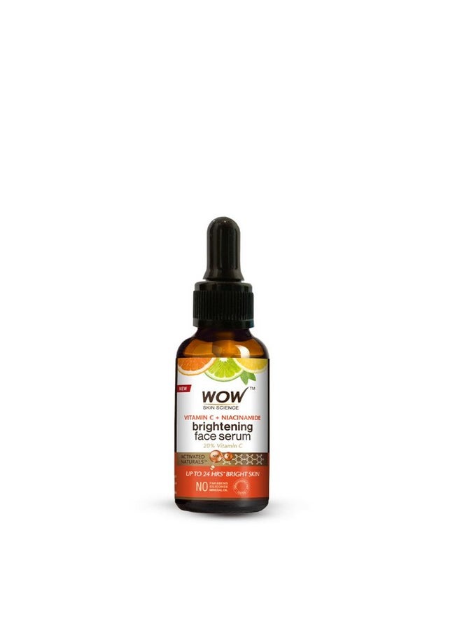 WOW Skin Science Brightening 20% Vitamin C Face Serum | Boost Collagen and Elastin for Anti aging, Skin Repair | For Dark Circles, Fine Lines | Glowing Skin | Hydrates | 30 ml