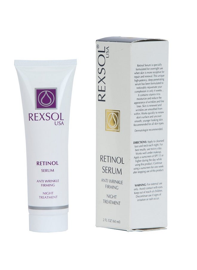 REXSOL Retinol Serum Anti wrinkle Firming | Best antioxidant serum for face | Pure Vitamin C for face, Pure Retinol Vitamin Serum | Utmost Anti Wrinkle Serum for Deep Wrinkle Treatment (2 FL OZ)