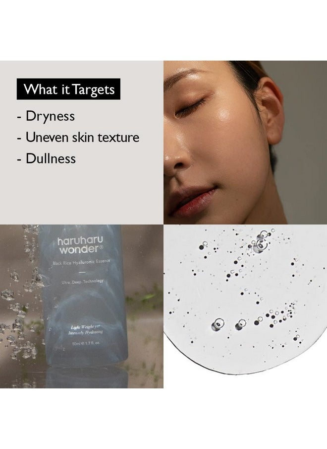 [Haruharu Wonder] Black Rice Hyaluronic Essence 1.6 fl. oz / 50 ml | Hyaluronic Acid Essence, Facial Moisturizer