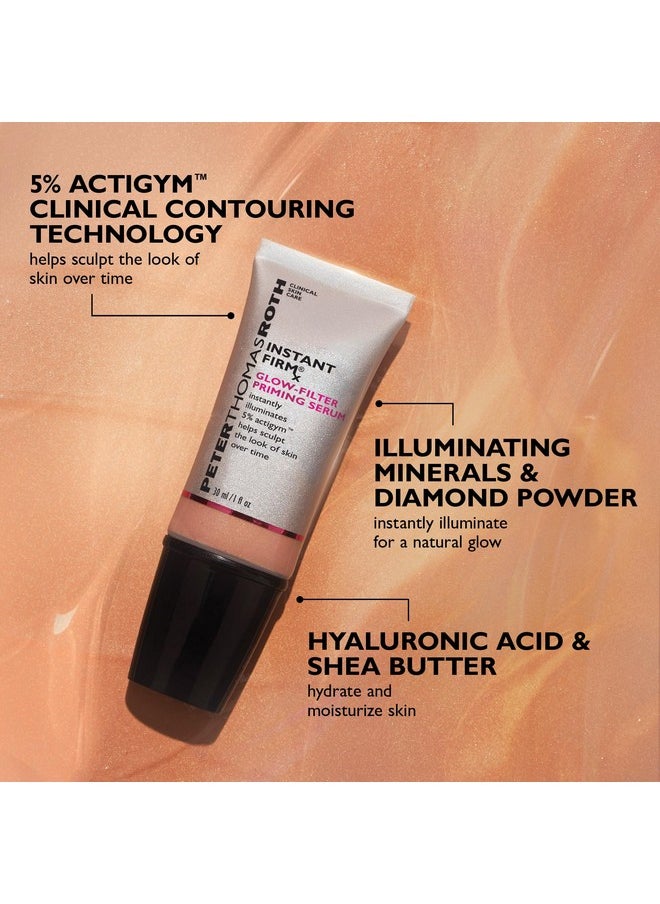 Peter Thomas Roth | Instant FIRMx Glow-Filter Priming Serum, Illuminating and Firming Serum, Helps Sculpt the Look of Skin Over Time, Blends Onto All Skin Tones