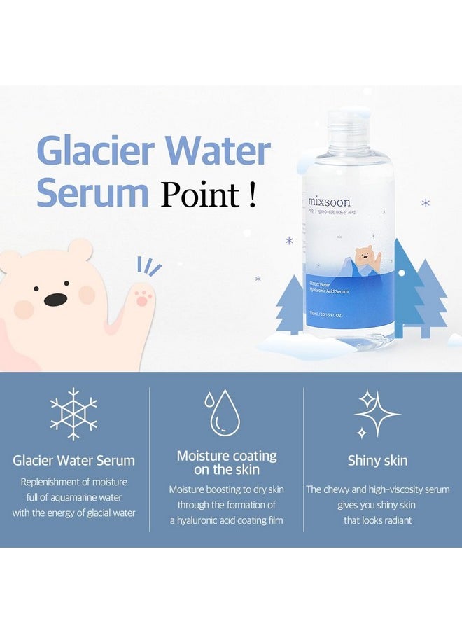 mixsoon Glacier Water Hyaluronic Acid Serum - Non-greasy Hydration Booster, Firming Facial Serum For Radiant, Dewy Skin - Korean Serum for Glass Skin - Mega-size (10.14 fl.oz / 300ml)