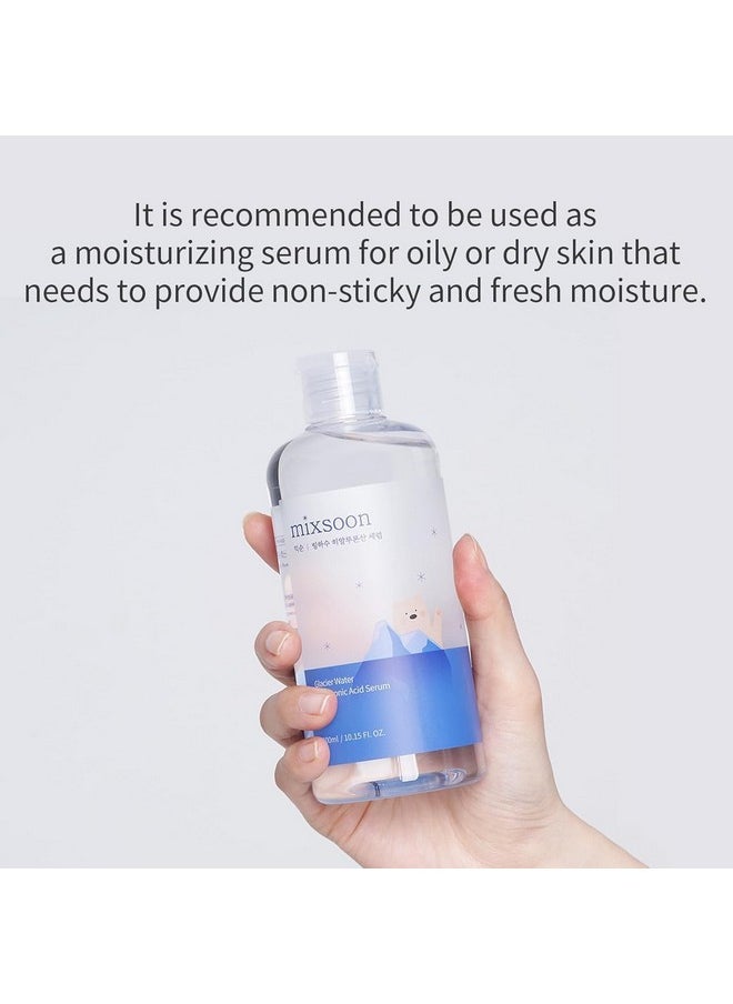 mixsoon Glacier Water Hyaluronic Acid Serum - Non-greasy Hydration Booster, Firming Facial Serum For Radiant, Dewy Skin - Korean Serum for Glass Skin - Mega-size (10.14 fl.oz / 300ml)