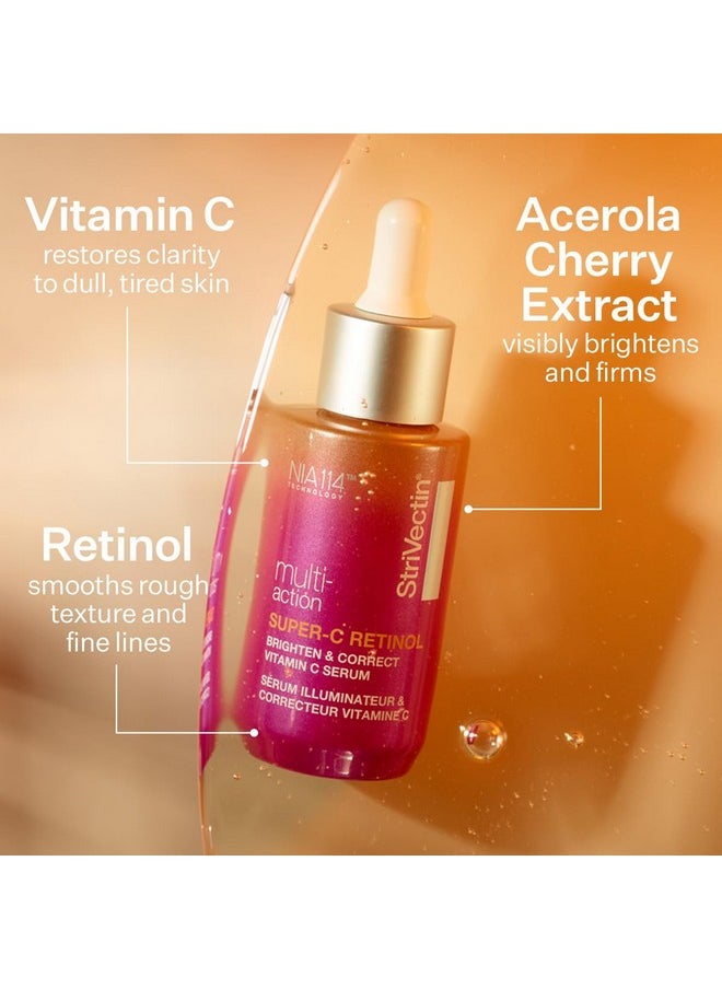 StriVectin Multi-Action Super-C Retinol Brighten & Correct Vitamin C Face Serum with Acerola Cherry Extract, 1 Fl Oz