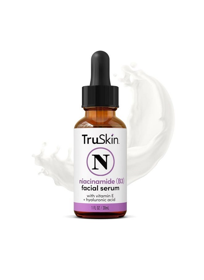 TruSkin (B3) Niacinamide Serum for Face - Pore Minimizer, Soothe Blemishes, Redness, Calm Skin & Even Skin Tone - Hydrating Niacinamide + Hyaluronic Acid, Vitamin E, Aloe Vera & Avocado Oil - 1 fl oz