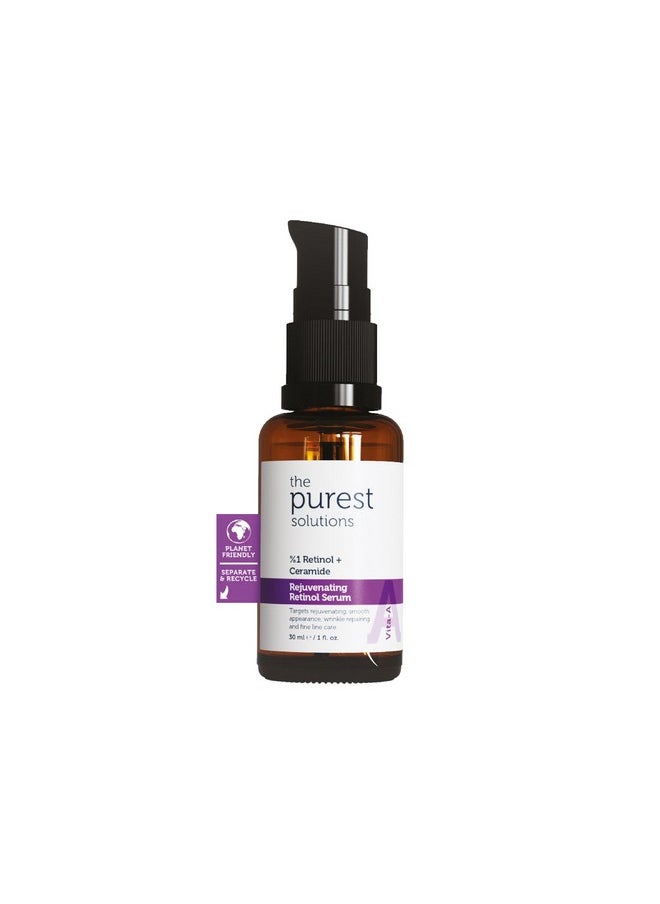 The Purest Solutions Vita-A Rejuvenating Retinol Serum (1% Retinol + Ceramide) - Promote Skin Hydration - Reduce Wrinkles, Fine Lines and Signs of Aging - Vegan | Cruelty Free (1 fl. oz)