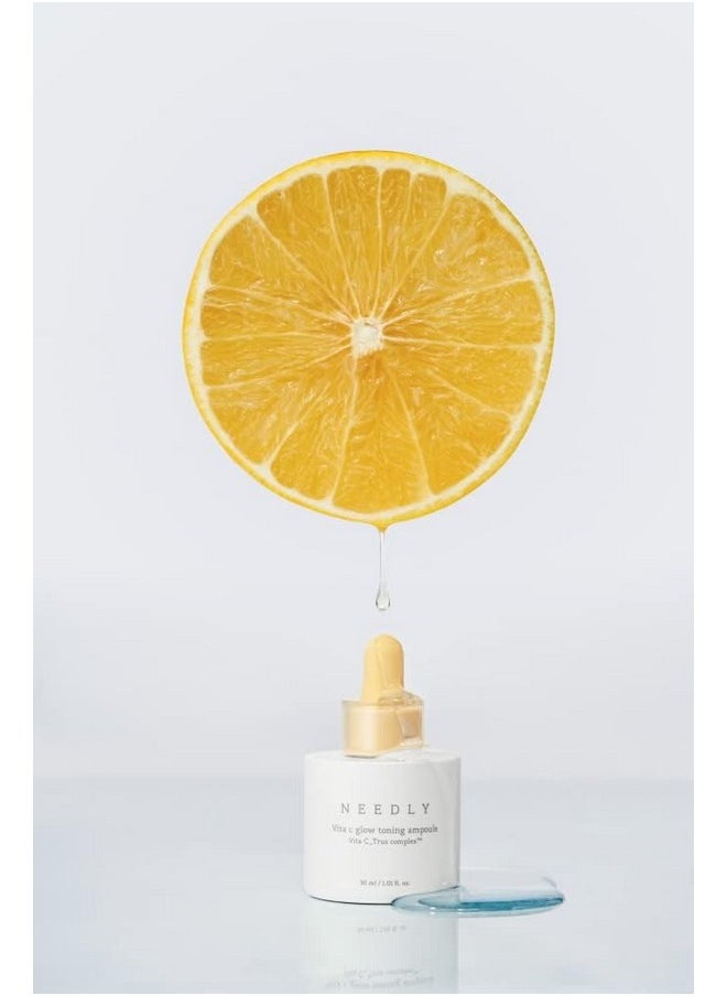 NEEDLY | Vita C Glow Toning Ampoule | Lightweight Brightening Ampoule with Vita C Complex | For Tone Improvement and Moisturizing