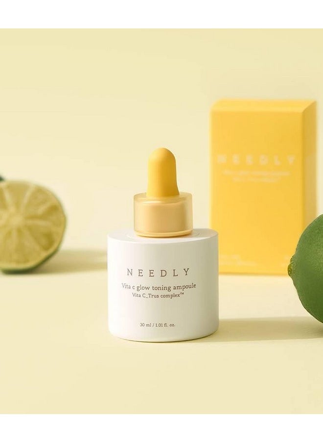 NEEDLY | Vita C Glow Toning Ampoule | Lightweight Brightening Ampoule with Vita C Complex | For Tone Improvement and Moisturizing