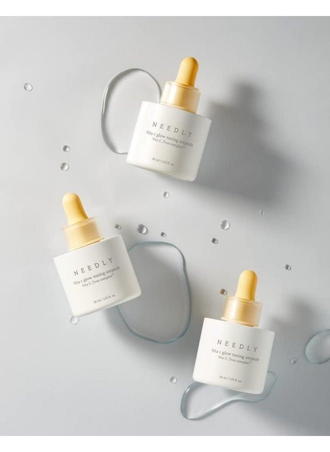 NEEDLY | Vita C Glow Toning Ampoule | Lightweight Brightening Ampoule with Vita C Complex | For Tone Improvement and Moisturizing