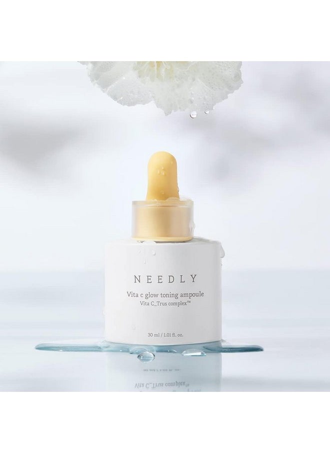 NEEDLY | Vita C Glow Toning Ampoule | Lightweight Brightening Ampoule with Vita C Complex | For Tone Improvement and Moisturizing