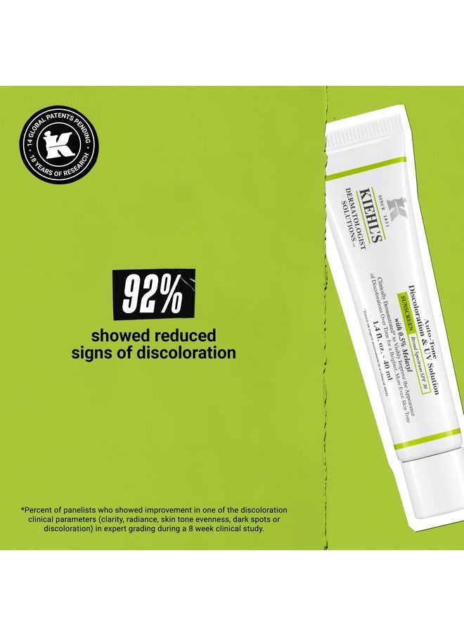 Kiehl's Auto-Tone Discoloration & UV Solution with SPF 30, Color Corrector Serum to Reduce Sunspots and Protect Against UV Damage, Radiant Finish