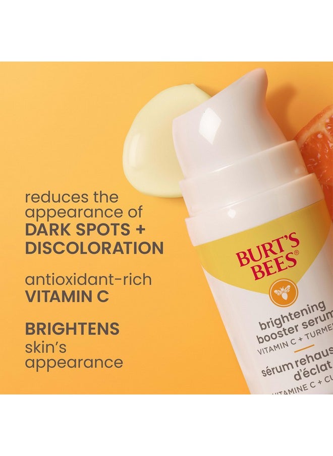 Burt's Bees Vitamin C Turmeric Face Serum, Brightens Skin & Visibly Reduces Dark Spots, Fine Lines & Wrinkles, Naturally Hydrating, Lightweight - Brightening Booster (1 oz)