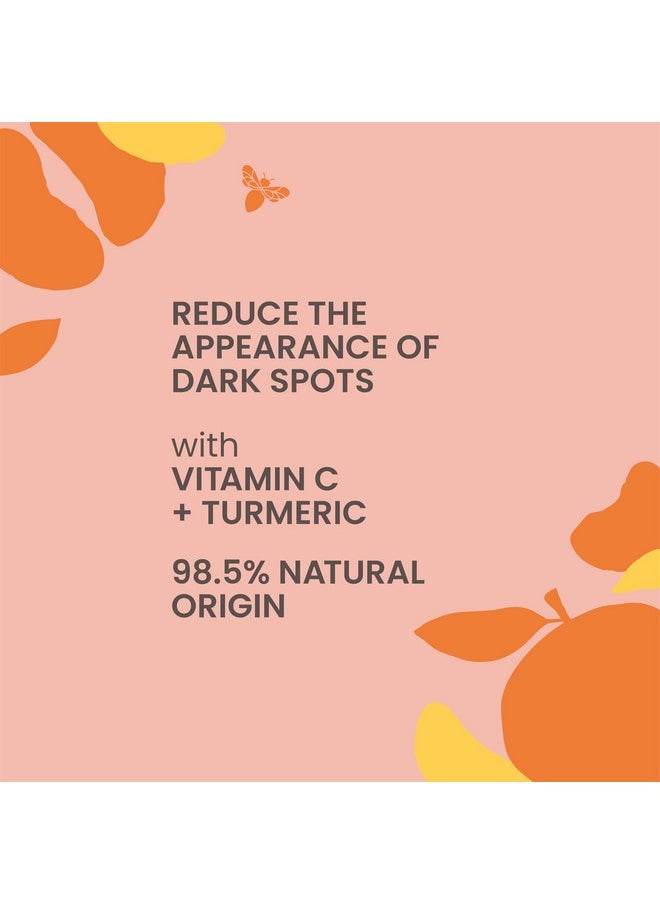 Burt's Bees Vitamin C Turmeric Face Serum, Brightens Skin & Visibly Reduces Dark Spots, Fine Lines & Wrinkles, Naturally Hydrating, Lightweight - Brightening Booster (1 oz)