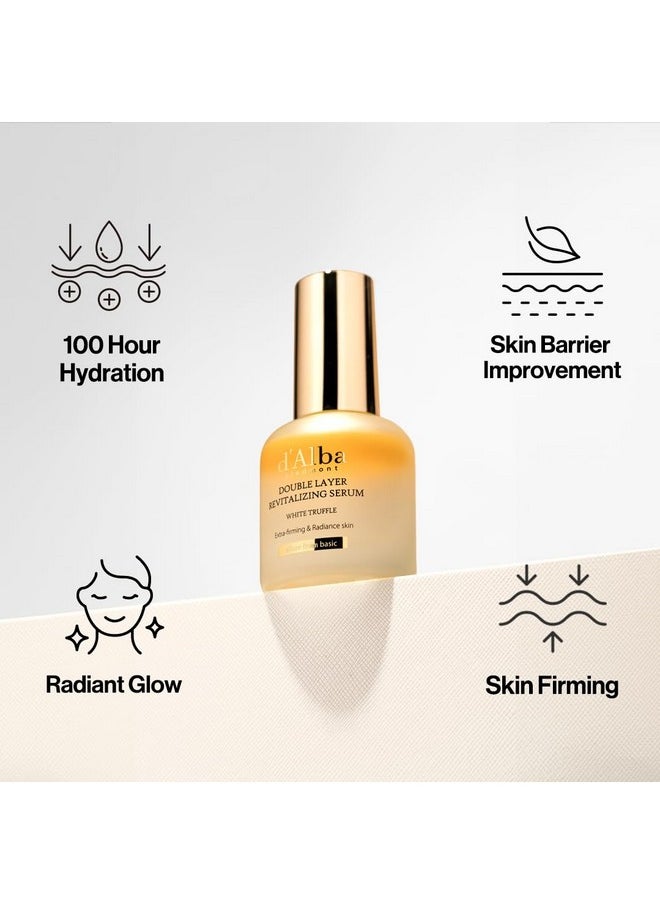 d'alba Piedmont Italian White Truffle Double Layer Revitalizing Serum, 100hr Hydration, Hyaluronic Acid and Centella Asiatica, Skin Firming and Tightening, Long-lasting Korean Skin Care (1.01 fl.oz)