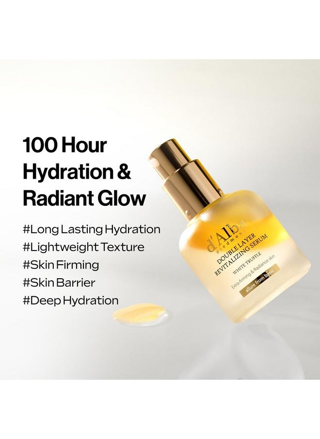 d'alba Piedmont Italian White Truffle Double Layer Revitalizing Serum, 100hr Hydration, Hyaluronic Acid and Centella Asiatica, Skin Firming and Tightening, Long-lasting Korean Skin Care (1.01 fl.oz)