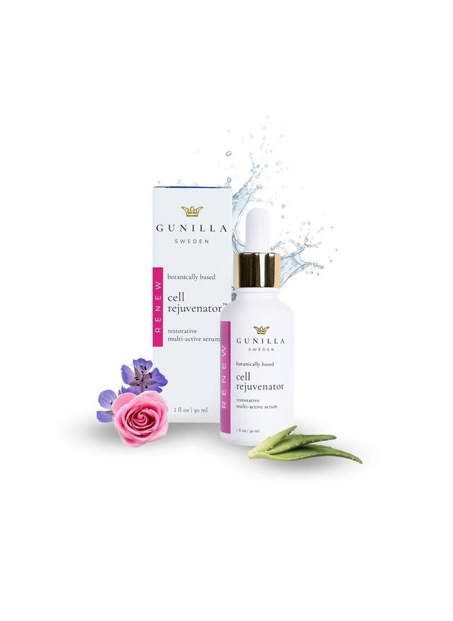 GUNILLA Cell Rejuvenator Serum | Anti-Aging Anti Wrinkle Hydrating Facial Serum for Fine Lines, Dark Spots with Organic Aloe Vera, Collagen, Elastin, Keratin, Vitamin C, Ginseng | 1 oz