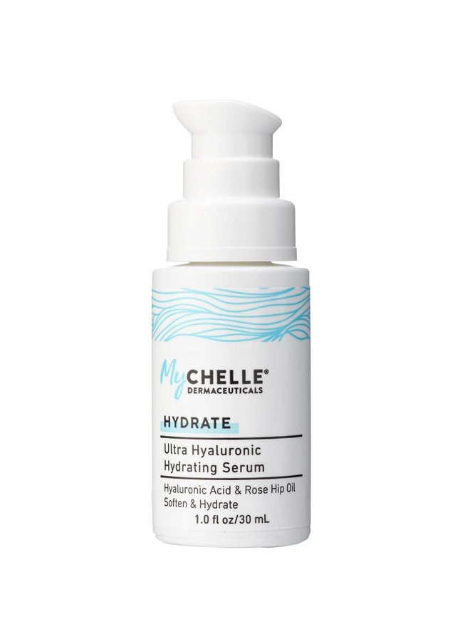 MyCHELLE Dermaceuticals Ultra Hyaluronic Hydrating Serum (1.0 Fl Oz) - Rich Hydration for Dry Skin with Vegan Hyaluronic Acid, Help Plump Skin and Help Reduce Appearance of Fine Lines and Wrinkles