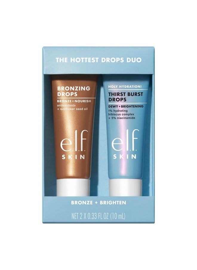 e.l.f. SKIN The Hottest Drops Duo, Holy Hydration! Thirst Burst Drops & Bronzing Drops Skincare Set, For A Dewy, Sun-Kissed Look, Vegan & Cruelty-Free